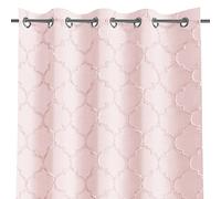 AmeliaHome Cortina de 140 x 270 cm, 1 Unidad, Semitransparente, con Ojales, Color Rosa