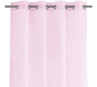 AmeliaHome Cortina de 140 x 270 cm, 1 Unidad, Semitransparente, Ojales, Bordada, Color Rosa
