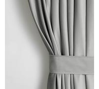 AmeliaHome Cortina de Aspecto Aterciopelado, 140 x 245 cm, Acero Plata, 1 Pieza Cortina de paños con Ojales, Aterciopelada, Cortina Opaca para Ventana, Ligera, Brillante, Decorativa