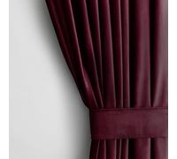 AmeliaHome Cortina de Aspecto Aterciopelado, 140 x 270 cm, Burdeos, 1 Unidad Cortina de paños con Ojales, Aterciopelada, Cortina Opaca para Ventana, Ligera, Brillante, Decorativa