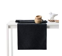 AmeliaHome Gaia - Camino de Mesa (30 x 100 cm, Efecto Loto, Impermeable, diseño de Hojas, Color Negro)