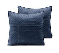 AmeliaHome Juego de 2 Fundas de Almohada de 45 x 45 cm, Color Antracita y Amarillo Miel