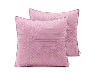 AmeliaHome Juego de 2 Fundas de Almohada de 45 x 45 cm, Color Rosa, Gris