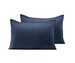 AmeliaHome Juego de 2 Fundas de Almohada de 50 x 70 cm, Color Antracita y Lila