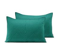 AmeliaHome Juego de 2 Fundas de Almohada de 50 x 70 cm, Color Verde Claro y Verde Oscuro