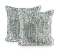 AmeliaHome Juego de 2 Fundas de cojín, 45 x 45 cm, Acero bati