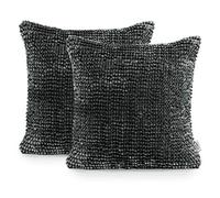 AmeliaHome Juego de 2 Fundas de cojín, 45 x 45 cm, Color Antracita