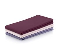 AmeliaHome Juego de 3 paños de Cocina de algodón, 50 x 70 cm, Lisos, Violeta, Rosa Polvoriento, Rosa