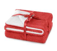 AmeliaHome Manta (70 x 150 cm), diseño de Piel de Cordero, Color Rojo