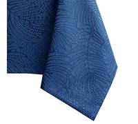 AmeliaHome Mantel con Efecto Loto Resistente al Agua poliéster Azul Marino Gaia 130x130 cm