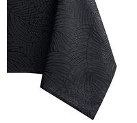 AmeliaHome Mantel con Efecto Loto Resistente al Agua poliéster Negro Gaia 150x350 cm