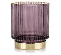 AmeliaHome - Portavelas de Cristal (7 x 8 cm), diseño de pompón, Color Morado y Dorado