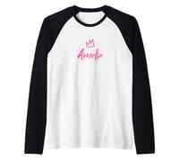 Amelie The Queen/Corona Rosa y Nombre para Mujer Llamada Amelie Camiseta Manga Raglan
