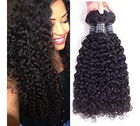 Amella Cabello 100 % virgen brasileño sin procesar, 3 paquetes (16 18 20300 g) 8 A grado brasileño virgen humano, tejido natural, color negro que se puede teñir y blanquear