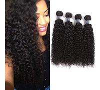 Amella Pelo brasileño virgen rizado (14, 16, 18, 20, 400 g), 4 paquetes de tejido 8A, 100 % sin procesar, cabello virgen brasileño, rizado, color natural, mechones de cabello rizado brasileño