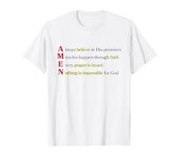 Amén Acrónimo Nada es imposible para Dios Mateo 19 26 Camiseta