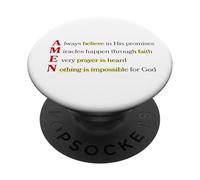 Amén Acrónimo Nada es imposible para Dios Mateo 19 26 PopSockets PopGrip Adhesivo