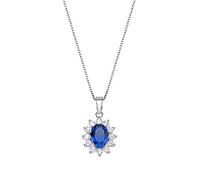Amen Collar Royal Lady Zircon Azul - Colección Lady - CLLDGBBBL, plata, circonita cúbica.