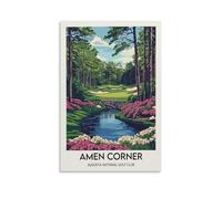Amen Corner Augusta National Golf Club - Cuadro decorativo para pared, lienzo impreso, para sala de estar, dormitorio, baño, oficina, decoración del hogar, 30 x 45 cm