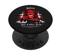 Amén Pero primeramente café Amado café Iglesia Dicho PopSockets PopGrip Adhesivo