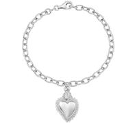 Amen Pulsera con charms mujer plata 925 joya Sagrado Corazón Trendy cód. BRSCB3, Plata de ley