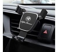 AMENAS Soporte Movil Coche, para Alfa Romeo GT Stelvio 156 159 147 4C 8C 166 Giulia Giulietta Mito Ventilación de Aire, 360° Rotación Accesorios Movil Coche con Liberación de un Botón,A