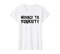 Amenaza a la sobriedad Camiseta gráfica económica, Mujer, Blanco, L