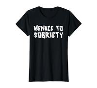 Amenaza a la sobriedad Camiseta gráfica económica, Mujer, Negro, XL