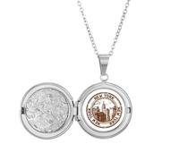 Amenew York - Collar clásico con medallón de ciudad rural, joyería para regalo de cumpleaños