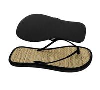 AMENGJ Chanclas de Paja Pantuflas de Paja for Mujer, Chanclas Planas con Tiras Florales, Pantuflas de ratán Tejidas con Hierba for el hogar(Color 1,37)