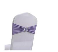 AMENGJ Cinta decoración de Silla 100/50/10 Uds. Nudo elástico for Silla, decoración de Boda, Hebilla, Fajas traseras, Hotel, Asiento casa, Decoraciones Elegantes Cinta(Purple,100pcs)
