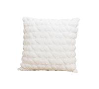 AMENGJ Funda de Cojín Funda de Almohada Felpa Color sólido, Funda cojín, hogar, 1 ud(White)