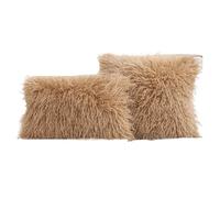 AMENGJ Funda de Cojín Funda de Almohada Felpa imitación Lana, decoración for Sala Estar, 1 ud(Light Brown,30 * 50cm)