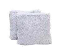 AMENGJ Funda de Cojín Funda de Almohada Rectangular Felpa Suave Piel sintética, Funda for sofá/Cama/Sala Estar con Cierre Cremallera, 1 ud(Light Grey)