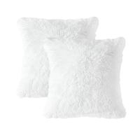 AMENGJ Funda de Cojín Funda de Almohada Rectangular Felpa Suave Piel sintética, Funda for sofá/Cama/Sala Estar con Cierre Cremallera, 1 ud(White)