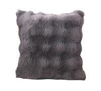 AMENGJ Funda de Cojín Fundas de cojín Piel sintética Decorativas, Funda Terciopelo Suave y Esponjoso, Almohada Cuadrada Conejo for sofá, 1 ud(Deep Grey,16x16inch(40x40cm))