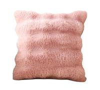 AMENGJ Funda de Cojín Fundas de cojín Piel sintética Decorativas, Funda Terciopelo Suave y Esponjoso, Almohada Cuadrada Conejo for sofá, 1 ud(Pink,12x18inch(30x50cm))