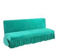 AMENGJ Funda Sofa Funda for sofá Cama futón de Terciopelo elástico, Felpa Gruesa sin Brazos con Falda, Protector Muebles, 1 ud(Color 8,S 120-140cm)