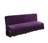 AMENGJ Funda Sofa Funda for sofá Cama futón de Terciopelo elástico, Felpa Gruesa sin Brazos con Falda, Protector Muebles, 1 ud(Color 6,M 150-170cm)