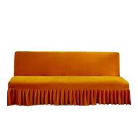 AMENGJ Funda Sofa Funda for sofá Cama futón de Terciopelo elástico, Felpa Gruesa sin Brazos con Falda, Protector Muebles, 1 ud(Orange 6pcs,L 180-200cm)