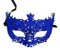 AMENGJ Mascara Veneciana Máscara de mascarada con lazo brillante y ojos misteriosos for mujer(Blue)