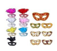 AMENGJ Mascara Veneciana Máscaras de carnaval vintage Venecia (14-56 piezas) for fiestas, clubes y cosplay(Style B-14pcs)