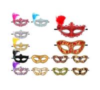AMENGJ Mascara Veneciana Máscaras de carnaval vintage Venecia (14-56 piezas) for fiestas, clubes y cosplay(Style A-14pcs)
