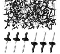 Amentalove 100 Piezas Remaches Ciegos de Aluminio, 4,8mm x 20mm Remaches de Aluminio de Cabeza Ancha, Remaches Pop Ciegos con Brida, Pop Remaches de Cabeza Plana con Extremo Abierto para Metal Madera