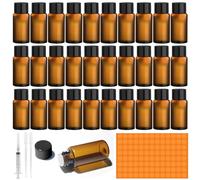 Amentalove 30PCS 5ml Pequeños Recipientes de Aceites Esenciales, Botella de Cristal, Muestras de Vacías Transparente, Frascos de Vidrio de Muestra Pequeños para Aceite Perfumes Aromaterapia