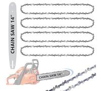Amentalove 4 Piezas Cadenas de Motosierra 14", Cadenas de Sierra, Cadena de Motosierra de Repuesto con Barra Guía de Motosierra, Cadenas de Retroceso Bajo, 3/8" LP, 52 Eslabones de Transmisión