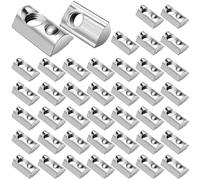 Amentalove 42PCS Tuerca de Ranura en T M8, Tuercas en T Juego de Tornillos Serie 40 M8 perfil de Aluminio Tuerca Deslizante de Acero al Carbono con Bola de Resorte para Perfil de Aluminio C Impresora