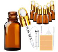 Amentalove 6 Piezas 10ml Ambar Frasco Cuentagotas Cristal, Botellas Cuentagotas con Embudo Cuentagotas Jeringa, Goteros Botellas para Aceite Esencial Masaje Fragancia Aromaterapia Laboratorio