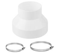 Amentalove Adaptador de Conducto 150 mm a 100 mm, Tubo Reductor 150 a 100 Tubo Reductor Campana Extractora Reductors para Sistema de Ventilación con 2 Abrazaderas,ABS Adaptador para Conectar Conductos