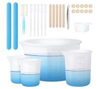 Amentalove Tazas Medidoras de Silicona, Vaso Medidor para resina epoxi, 10 ml, 100 ml, 250 ml y 600 ml, Vaso Medidor Silicona, Vasos Medidores, Taza medidora de silicona reutilizables